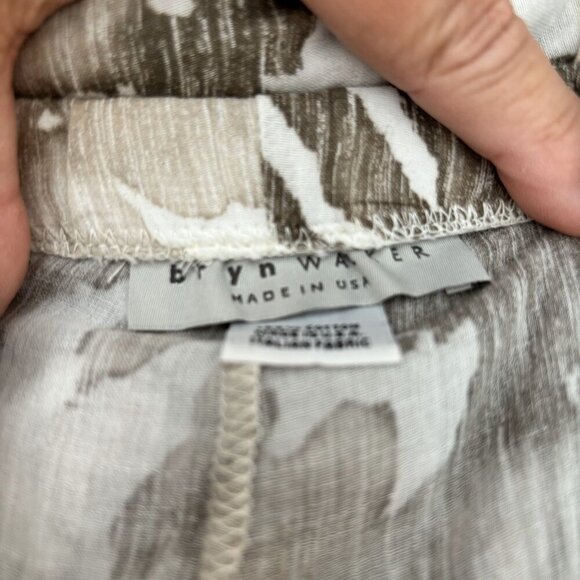 Bryn Walker wide leg flowing Pants. Beige, Brown & Cream, elastic waist Size MED - Picture 5 of 6